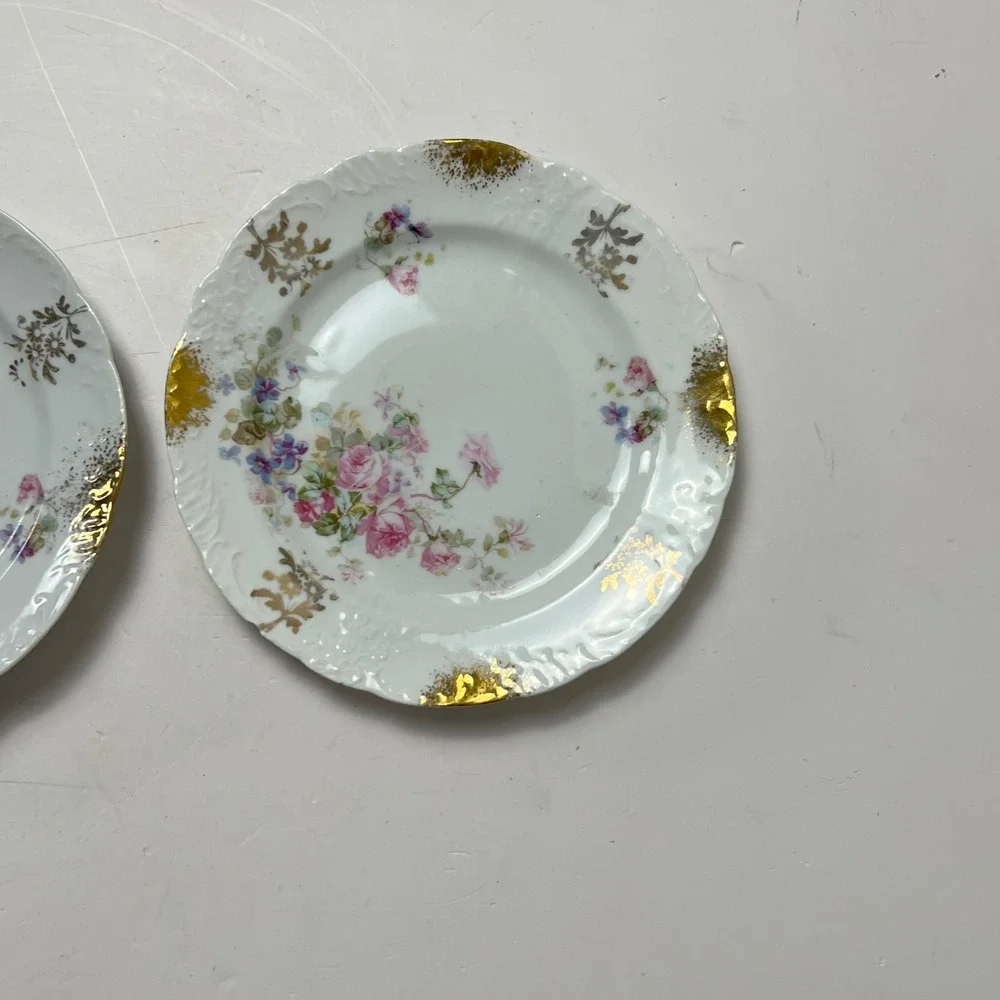 Antique Porcelain Plates Set of 2 6.25